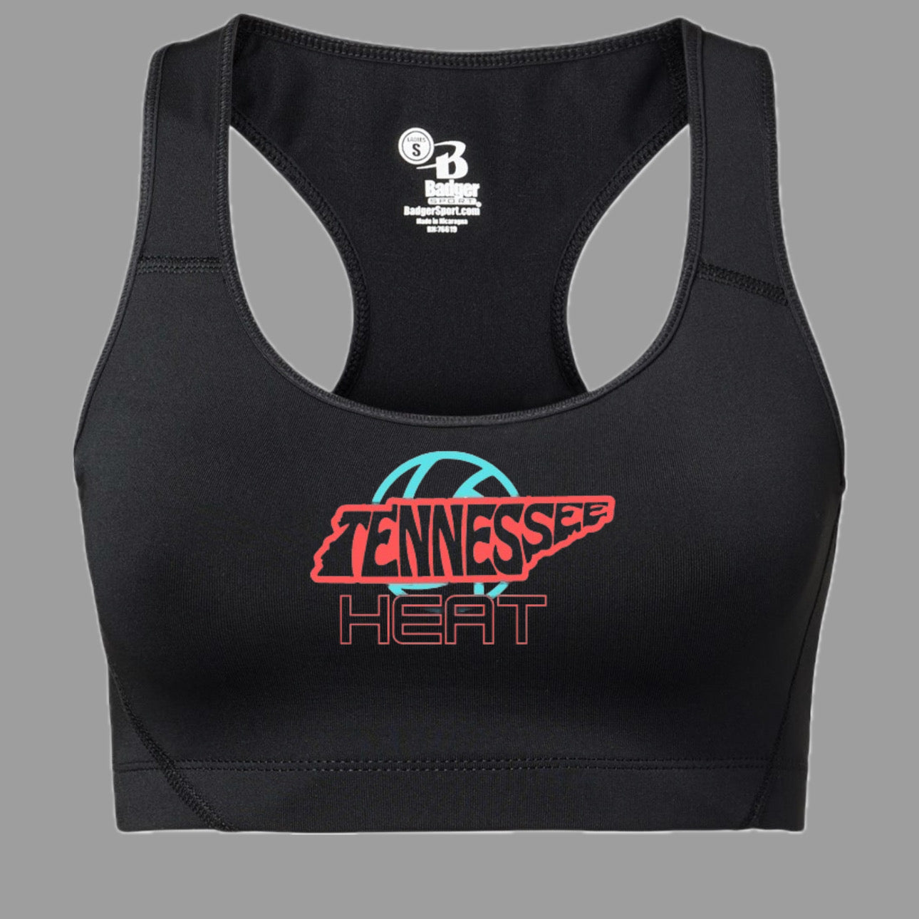 Tennessee Heat Black Sports Bra