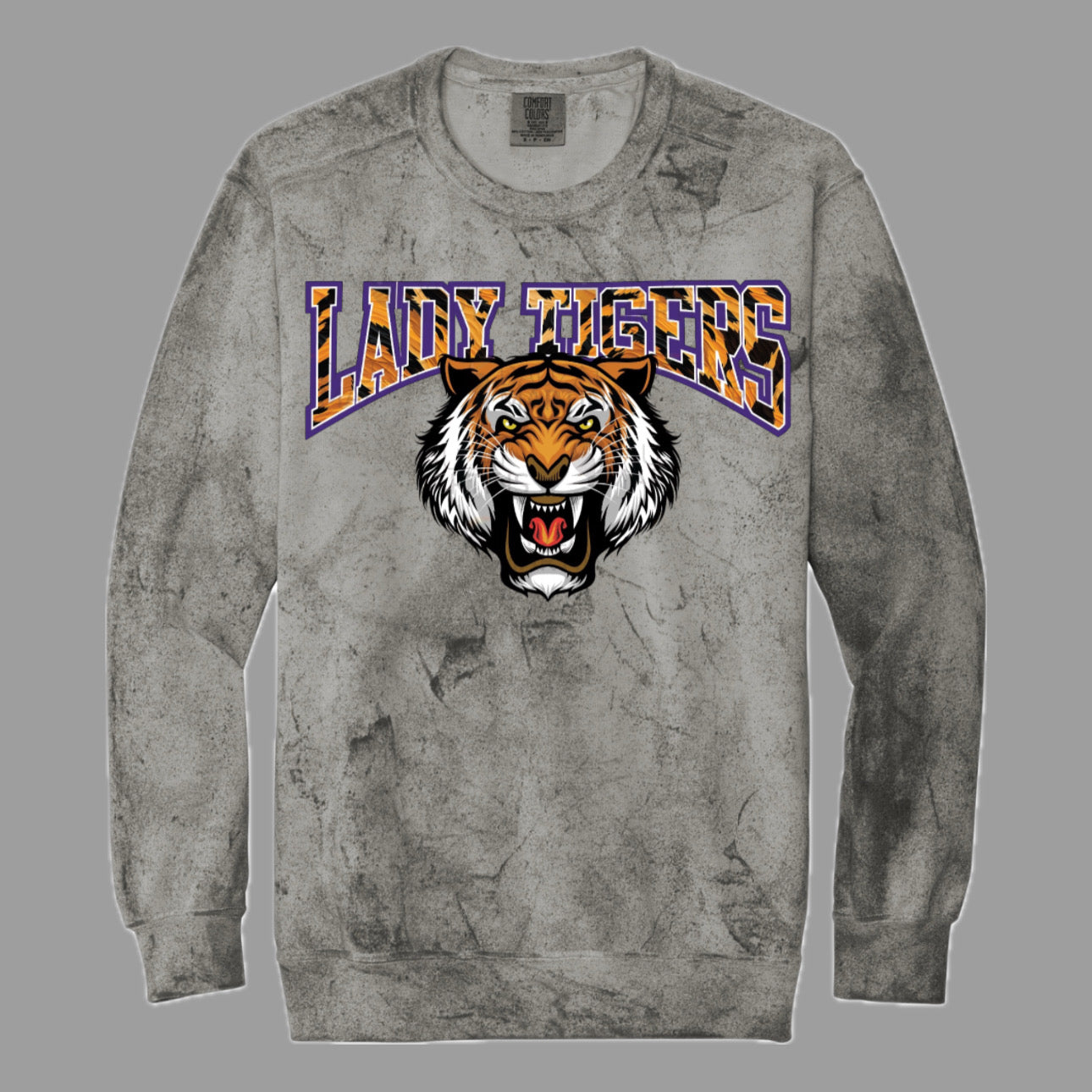 Comfort Colors Gray Tie Dye Lady Tigers