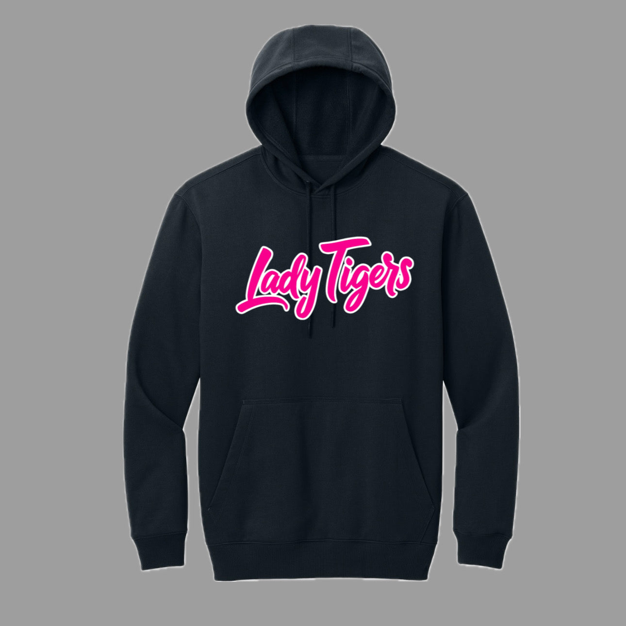 Custom Jersey Black Hoodie - Pink Logo