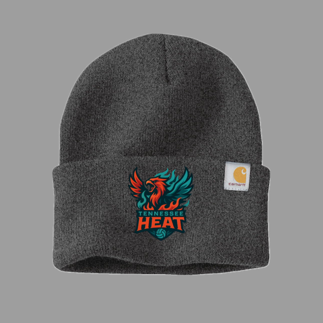 TN Heat 15 Coal Heather Carhartt Beanie Embroidered Logo